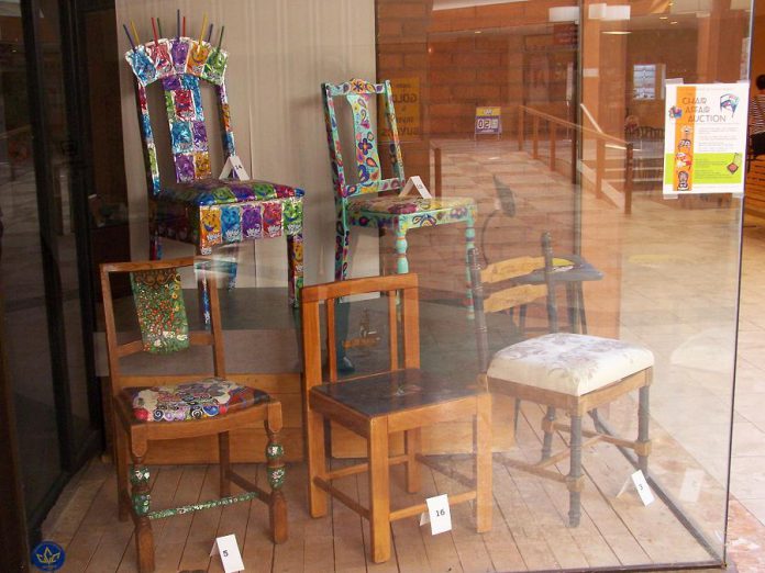 Local artists have transformed unwanted chairs into original works of art that will be auctioned off on May 28 in support of the Buckhorn Community Centre