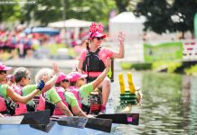 One of the 71 dragon boat teams that participated in the 15th anniversary of the Peterborough Dragon Boat Festival on Saturday, June 13, 2015 (photo: Linda McIlwain / kawarthaNOW)