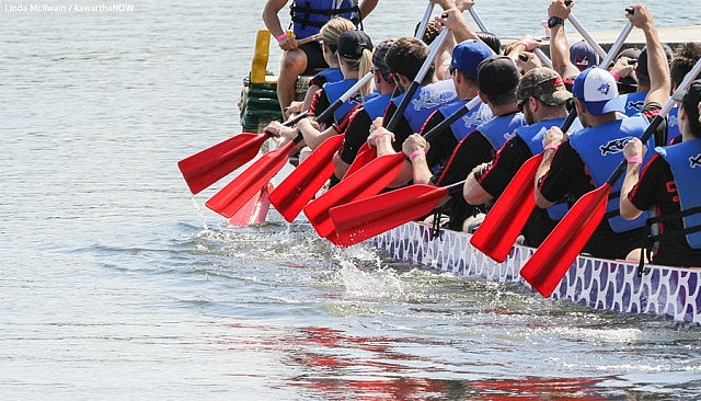 Around 1,400 paddlers came together to raise funds for the purchase of a mammography unit for the Breast Assessment Centre at the Peterborough Regional Health Centre (photo: Linda McIlwain / kawarthaNOW)