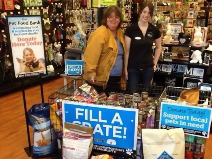 While local businesses such as Pet Valu and Pet Supply Warehouse have been generous in helping the pet food bank, supplies are low and the organization is seeking donations from individuals (photo courtesy of Peterborough Pet Food Bank)
