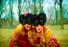 "Photuris Versicolor", featuring Sylvie Bouchard and Marie-Josée Chartier as twin fireflies separated at birth, is one of four performances at this year's Dusk Dances taking place at Rotary Park in Peterborough from July 23 to 26 (photo: John Lauener)
