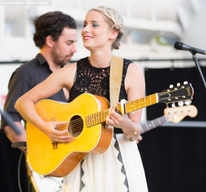 Local musician Melissa Payne performing at Peterborough Musicfest on Saturday, July 4 (photo: Linda McIlwain / kawarthaNOW)