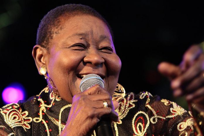 Calypso Rose performs at Peterborough Musicfest in Del Crary Park on Wednesday, July 8, along with Canadian Caribbean music group Kobo Town