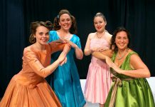 The Peterborough Theatre Guild's production of "The Marvelous Wonderettes" stars Avery Cantello as Missy, Natalie Dorsett as Suzy, Elizabeth Moody as Cindy Lou, and Tonya Bosch as Betty Jean (photo courtesy of Peterborough Theatre Guild)