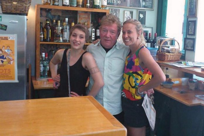 Jerome Ackhurst, owner of The Only Cafe in downtown Peterborough, with staff members Lyne Dwyer (left) and Stephanie Wood (right)