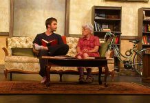Ben Harrison as Leo and Pat Spencer as his grandmother Vera in the Peterborough Theatre Guild production of the off-Broadway hit "4000 Miles"