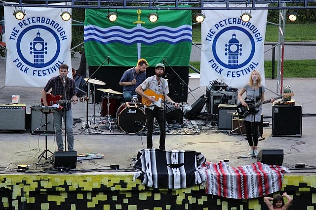 Evening Hymns performing at Nicholls Oval at the 2014 Peterborough Folk Festival (photo: Nash Gordon)