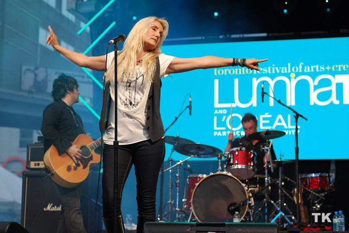 Sass Jordan, seen here performing at Toronto's Luminato Festival in 2010, brings her soulful and gritty rock to Peterborough Musicfest at Del Crary Park in downtown Peterborough on Saturday, August 8 (photo: Damien D., Wikimedia)