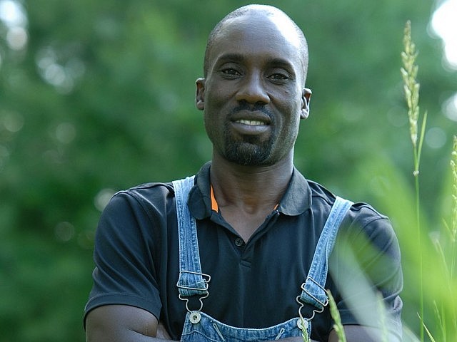 Zimbabwean sculptor Walter Mariga confident and at ease amid the beautiful surroundings at ZimArt's Rice Lake Gallery