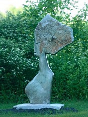 Women, the nature of the raw stone, and points of unlikely balance all seem to be recurring themes laden in Mariga's work