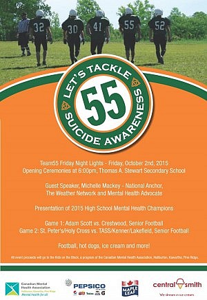 The third annual Team 55 Friday Night Lights begins at 6 p.m. on Friday, October 2, 2015, at Thomas A. Stewart Secondary School in Peterborough