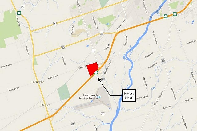 Location of proposed Airport Road Casino Site  (supplied graphic)