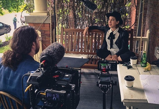 Director Rob Viscardis interviewing musician Serena Ryder for the film (photo: Jeremy Blair Kelly)