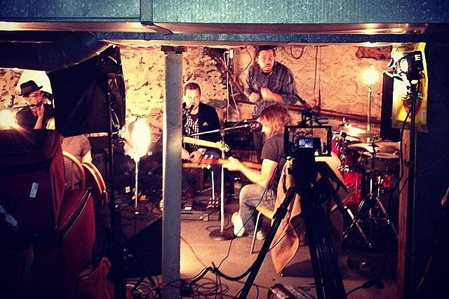 Filming in the "dungeon" during one of The Weber Brothers' rehearsals (photo: Jeremy Blair Kelly)