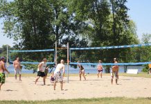 The beach volleyball court at Beavermead Park on Little Lake in Peterborough (photo courtesy of the City of Peterborough)
