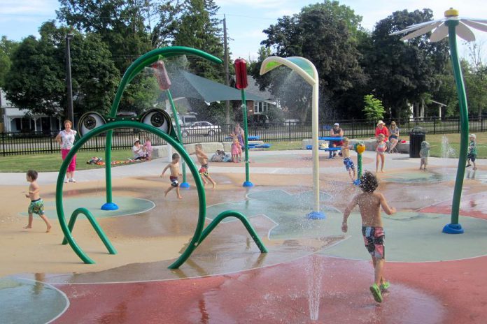 The splash pad at Roger's Cove in East City in Peterborough. (Photo courtesy of City of Peterborough)