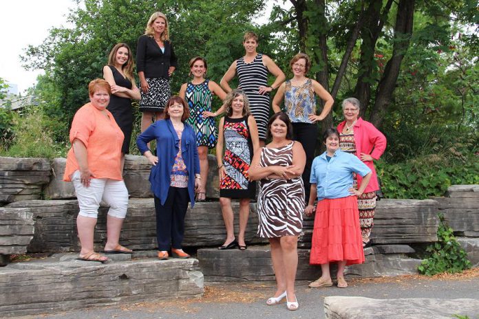 The 2015-16 board of the Women's Business Network of Peterborough. Front row (left to right): Louise Shea, Colleen Carruthers, Glenda Vandermeulen, Theresa Foley, Andrea McLeod; back row (left to right): Catia Skinner, Mary McGee, Lorie Gill, Denise Travers, Gwyneth James, Louise Racine; not pictured: Emily Martin. (Photo: Cynthia Sager, snapd Peterborough)