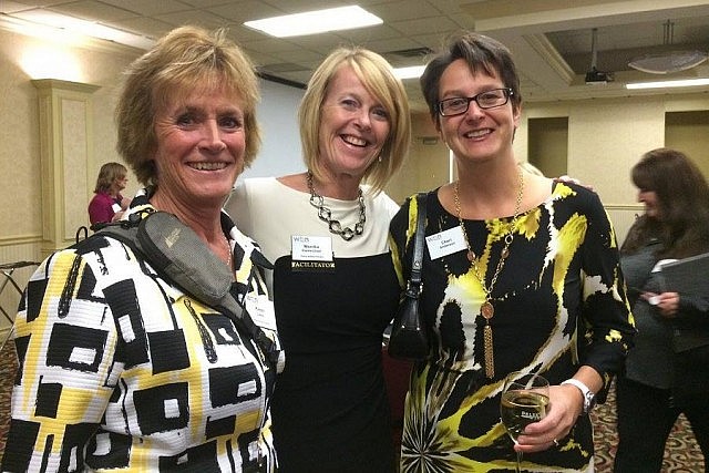 Karen Laws of The Ontario Dog Trainer, Monika Carmichael of Trent Valley Honda, and past WBN president and Member of the Year Cheri Anderson at a recent WBN meeting (photo courtesy of WBN)