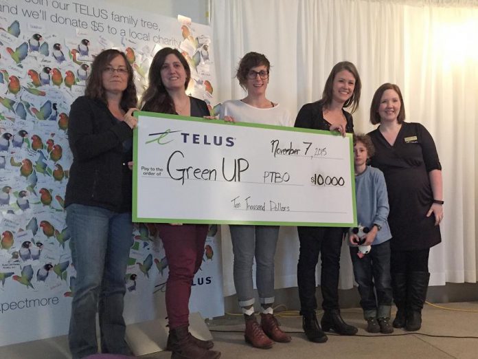 ELUS presents GreenUP with a $10,000 donation, after a week of successfully meeting targets of a social media campaign aimed at attaining over 2,000 "likes" on a promotional Facebook posting