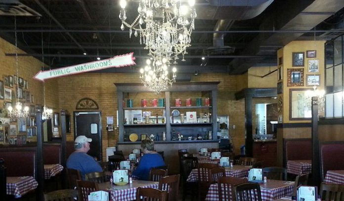 At their East Side Mario's location on Lansdowne Street West, Dianne and Matthew Kraft received $4,529 in incentives through Peterborough Distribution Inc.'s Retrofit program for energy-efficient lighting (photo courtesy of Matt Kraft of East Side Mario's)