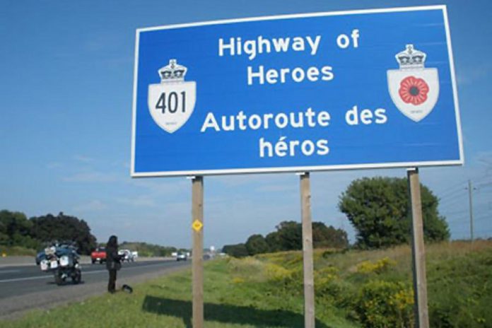 Between 2016 and 2021, 117,000 trees will be planted along the stretch of Highway 401 between Trenton and Toronto known as the Highway of Heroes