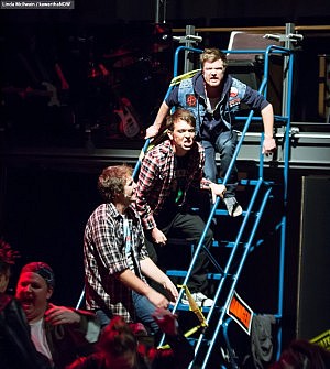 The Lost Boys of "American Idiot"  Will (Andrew Little), Johhny (Ryan Hancock), and Tunny (Taylor Beatty) (photo: Linda McIlwain / kawarthaNOW)