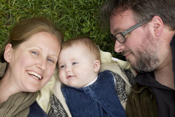 Krista and Donald with their daughter Clara Campbell Fraser. Shortly after she was born last December 12, Clara spent five days in Peterborough Regional Health Centre's Neonatal Intensive Care Unit. (Photo: Kay Jolly Photography)