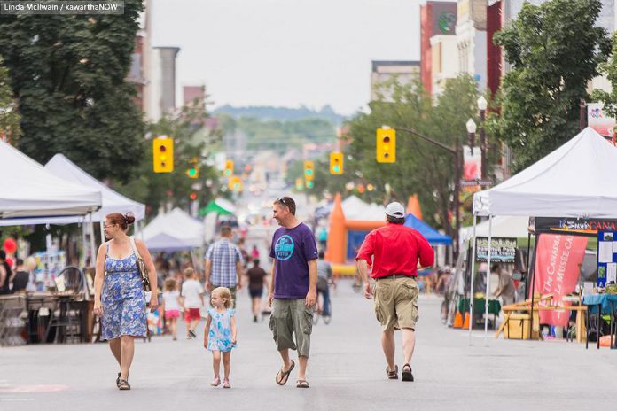 Peterborough Pulse, Downtown Peterborough's first open streets event in July 2015, was a huge success and plans are underway for a bigger and better event in 2016 (photo: Linda McIllwain / kawarthaNOW)