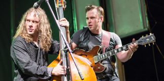 Ryan and Sam Weber of The Weber Brothers, from the Hootenanny on Hunter Street in Peterborough in August 2015. (Photo: Linda McIlwain / kawarthaNOW)