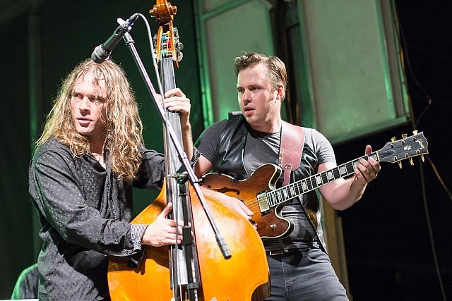 Ryan and Sam Weber of The Weber Brothers, from the Hootenanny on Hunter Street in Peterborough in August 2015 (photo:  Linda McIlwain / kawarthaNOW)