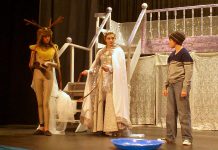 Irelande Farrell stars in the title role in the Peterborough Theatre Guild's family production of "The Snow Queen". Also pictured are Ali Jones as Cari and Sam Weatherdon as Kai.