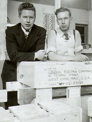 Frank and Bill Fisher, whose company solved an engineering problem for Canadian General Electric by developing a unique die casting process to produce high-quality precision metal parts. By the end of the last century, FisherCast Global employed 750 people in five countries. (Photo courtesy of Jane Ulrich)