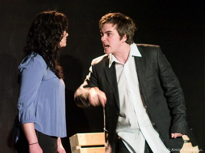 Charlotte Hannah as Judy and Ben Harrison as Jimmy in The Anne Shirley Theatre's production of George F. Walker's controversial play "Heaven" at The Theatre on King (photo: Andy Carroll)