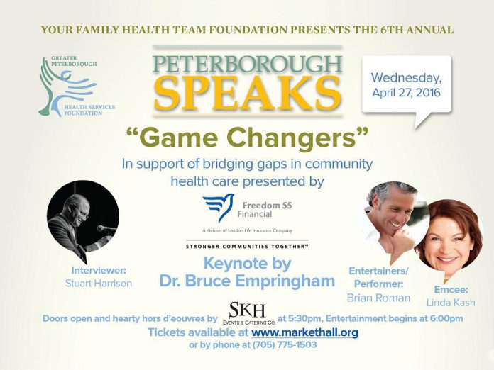 The 6th Annual Peterborough Speaks takes place on Wednesday, April 27 at the Market Hall in Peterborough