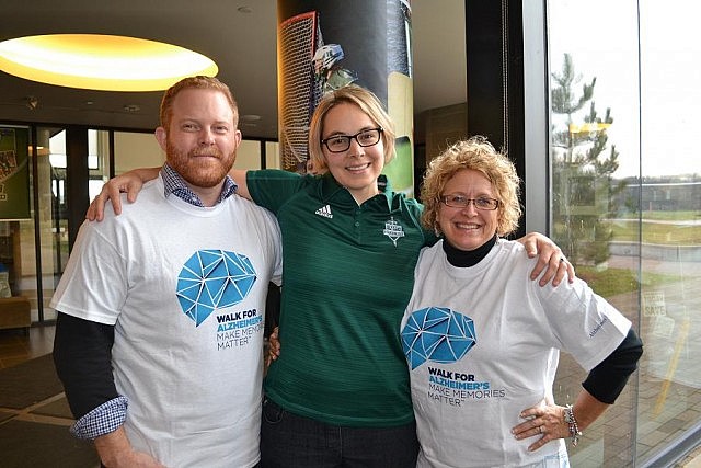 Dr. Mark Skinner (founding director of the Centre for Aging and Society at Trent University), Julianna Stonehouse (fitness and lifestyle coordinator at the Trent Athletic Centre), and Susan Dunkley (fund development coordinator at the Alzheimer Society PKLNH)