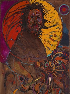 Ojibway Dreams (self-portrait) by Arthur Shilling (photo: Michael Cullen, courtesy of AGP)