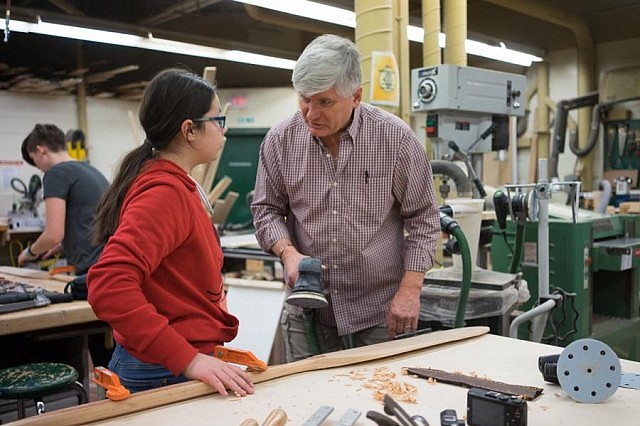 The January paddle-making and photography workshop was led by retired media teacher Mark Blieske, who's also a woodworker, paddle maker, and wilderness guide  (photo: JT Austin / Sony Canada)