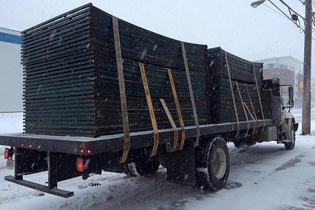 Sheena Hoszko's "Central East Correctional Facility" exhibition arriving at Artspace for installation (photo courtesy of Artspace)