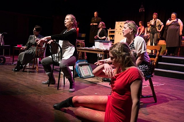 In the foreground:  Cathy Ogrodnik, Dani Breau, Leah Bell, and Marsala Lukianchuk (photo: Andy Carroll)