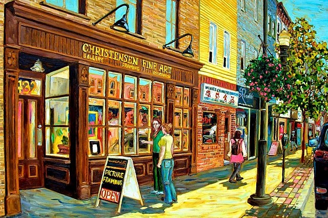 "George Street, Peterborough" by Marilyn Goslin (photo courtesy of Christensen Fine Art)