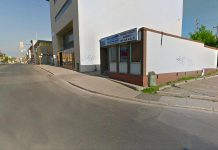 This wall at H.E.L.P. on Simcoe and Queen Streets in downtown Peterborough will be the first site for a public mural in a joint project with the City of Peterborough's Public Art Program and the Peterborough Downtown Business Improvement Area (photo: Google Street View)