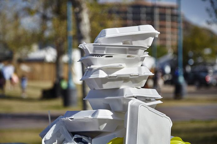 It's time to reduce our use of polystyrene. Single-use Styrofoam cups and containers not only litter the landscape, but even when they are disposed properly in the landfill they take 500 years to break down.