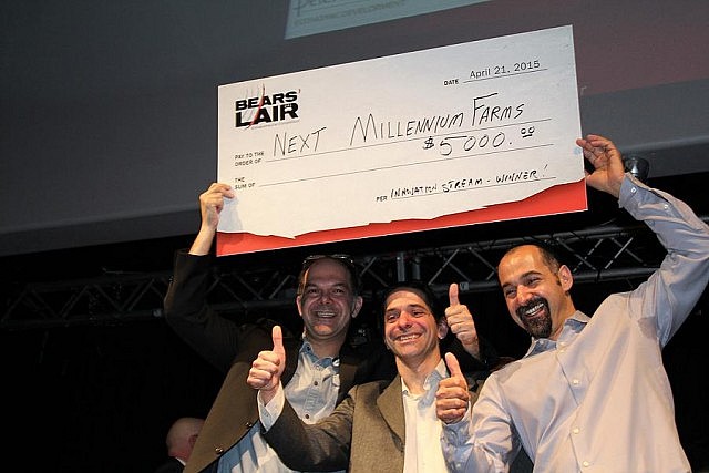 Next Millennium Farms (now Entomo Farms) was the grand prize winner in the innovation category at the 2015 Bears' Lair Entrepreneurial Competition (photo courtesy of Bears' Lair)