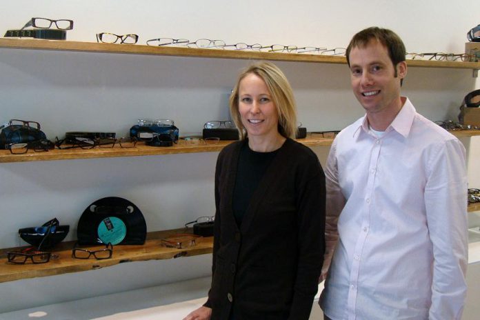Shane and Amanda Palmer, owners of Green Eyewear Optical, were early members of the Green Business Peterborough program when it was first launched in 2012 (photo: Matt Higgs)