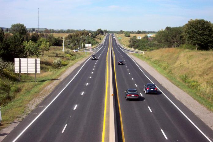  Looking north on Highway 35/115 at Highway 2 in Bowmanville, two kilometes north of the 401. The Highway 407 extension will connect to Highway 35/115 around 15 kilometres north of the 401, just north of Regional Road 9 at Kirby (photo: Wikipedia)