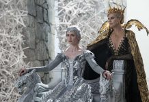 Emily Blunt as Freya and Charlize Theron as Ravenna in "Huntsman: Winter's War"