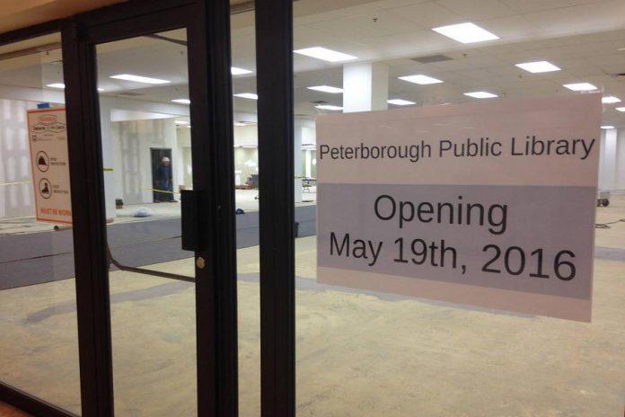 The main branch of the Peterborough Public Library will be located on the lower level of Peterborough Square in downtown Peterborough while renovations are made to the building on Alymer Street (photo: Peterborough Public Library)