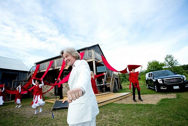 4th Line Theatre in Millbrook, one of Canada's premier outdoor theatre companies, attracts thousands of theatre lovers to the area every summer. Here creative director Robert Winslow performs in his play "Gimme That Prime Time Religion" in August 2015 (photo: Miranda Hume / Miranda Studios)
