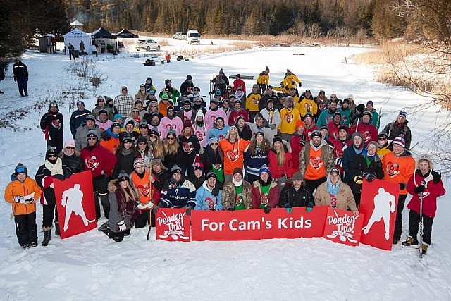 Participants and spectators gather at the First Annual Ponder This! Pond Hockey Tournament in support of Cam's Kids (photo courtesy of Cam's Kids)