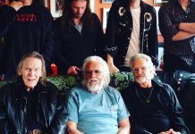 Musical generations (front to back) Gordon Lightfoot, Ronnie Hawkins, Kris Kristofferson, Robin Hawkins, Ryan Weber, James McKenty, and Sam Weber (photo: Leah Hawk / Facebook)